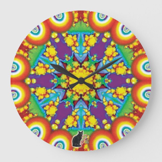 Reloj Redondo Grande Calidoscopio filético (Anverso)