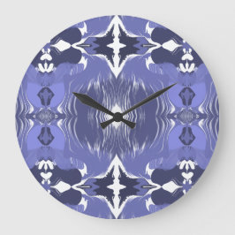 Reloj Redondo Grande Calidoscopio Índigo Medianoche 