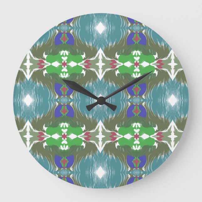 Reloj Redondo Grande Calidoscopio Marea Esmeralda (Anverso)