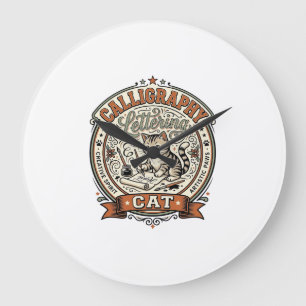 Reloj Redondo Grande Caligrafía Letra Gato Caligrafía Letra Ca