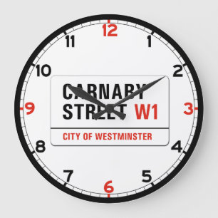 Reloj Redondo Grande Calle de Carnaby, placa de calle de Londres