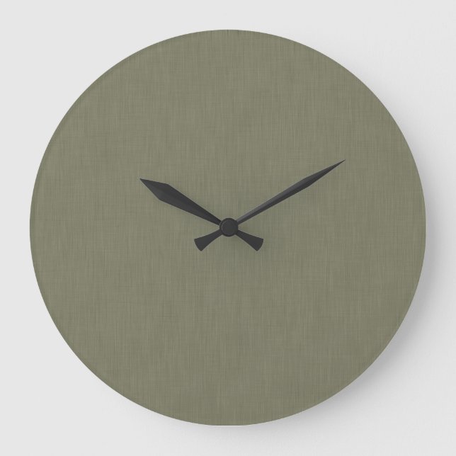 Reloj Redondo Grande Calm & simple olive green textured background  (Anverso)