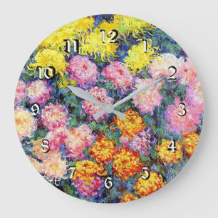 Reloj Redondo Grande Cama de crisantemos por Monet