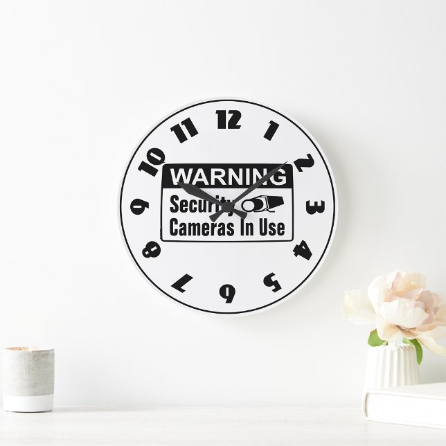 Reloj Redondo Grande Cámara de seguridad de advertencia en uso (Subido por el creador)
