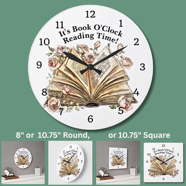Reloj Redondo Grande Cambiar Texto - Es Hora de Leer Book O'Clock (Subido por el creador)