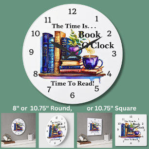Reloj Redondo Grande Cambiar texto - La hora es libro en punto