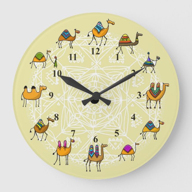 Reloj Redondo Grande Camels الجمال  Acrylic Wall Clock (Anverso)