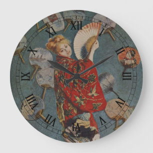 Reloj Redondo Grande Camille Monet con traje japonés de Claude Monet