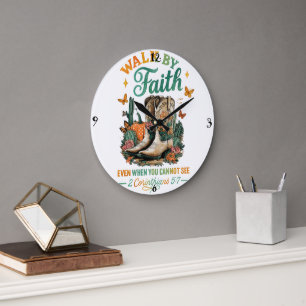 Reloj Redondo Grande Camina Por La Fe...