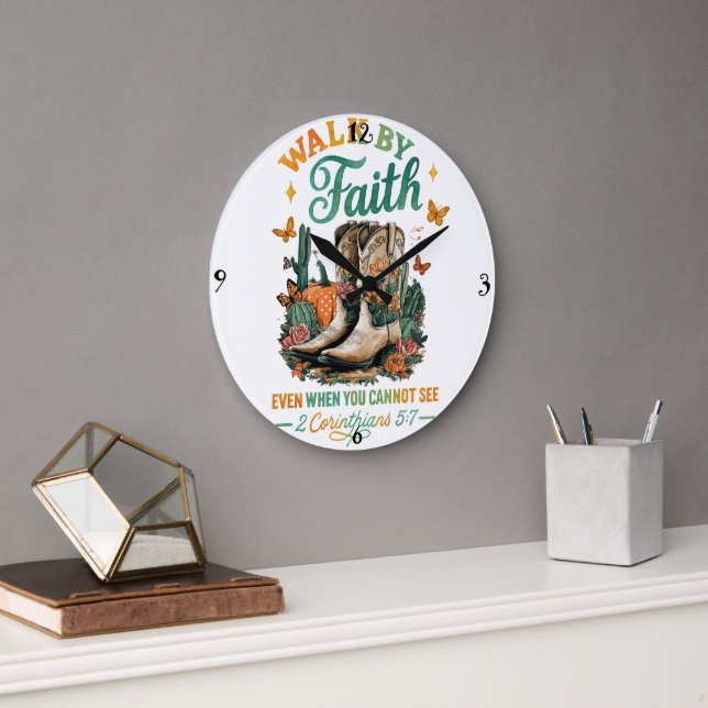Reloj Redondo Grande Camina Por La Fe... (Oficina)
