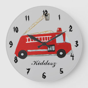 Reloj Redondo Grande Camión de bomberos