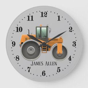 Reloj Redondo Grande camión de construcción de rodillos geniales añadir