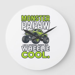 Reloj Redondo Grande Camión Monstruo Papá Wheelie Genial Divertido Dise