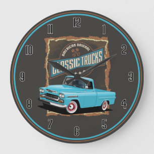 Reloj Redondo Grande Camión retro clásico americano grande