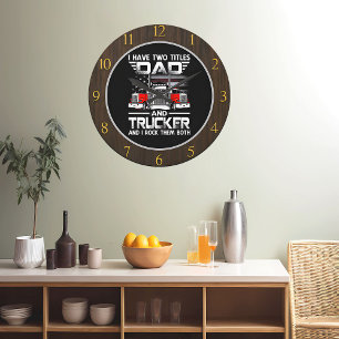 Reloj Redondo Grande Camionero de papá "Rock Them Ambos