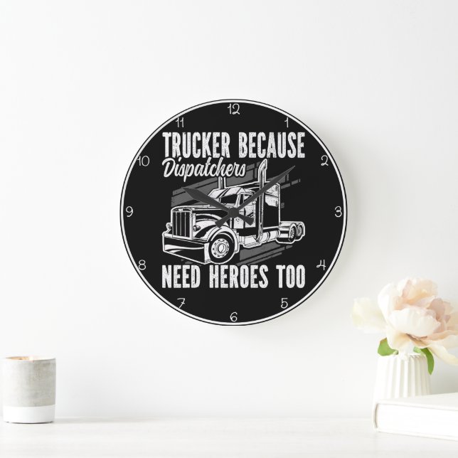 Reloj Redondo Grande Camionero porque los expedidores necesitan héroes (Hogar)