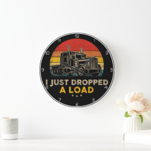 Reloj Redondo Grande Camionero Retro Sunset "Droted A Load"