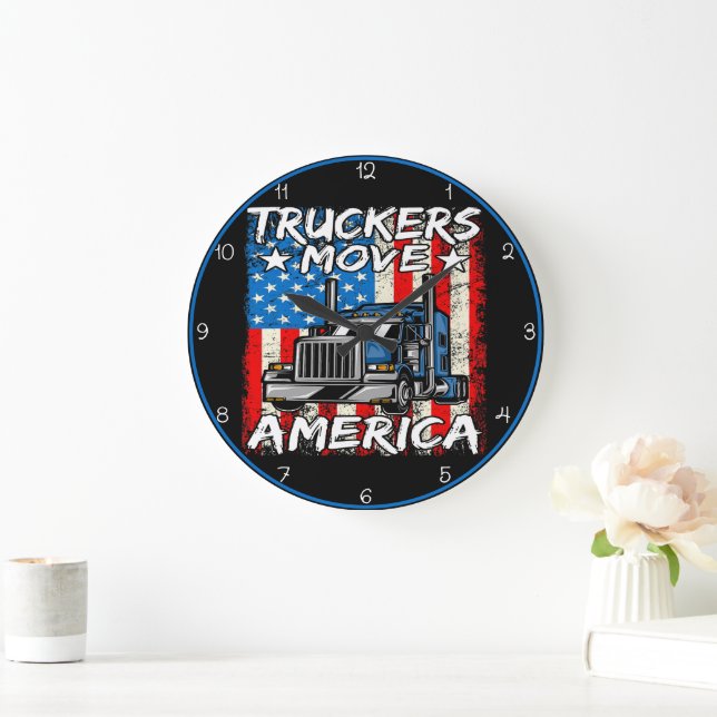 Reloj Redondo Grande Camioneros mueven Estados Unidos: el estilo de la  (Hogar)