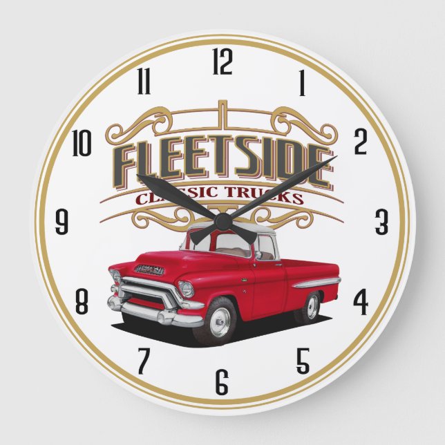 Reloj Redondo Grande Camiones clásicos de Fleetside (Anverso)