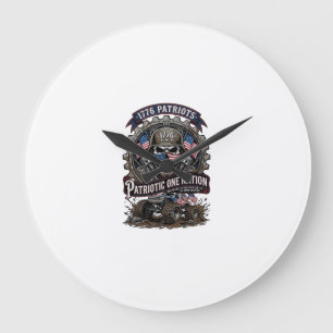 Reloj Redondo Grande Camioneta Monstruo Patriótica 1776 Fuera de Carret