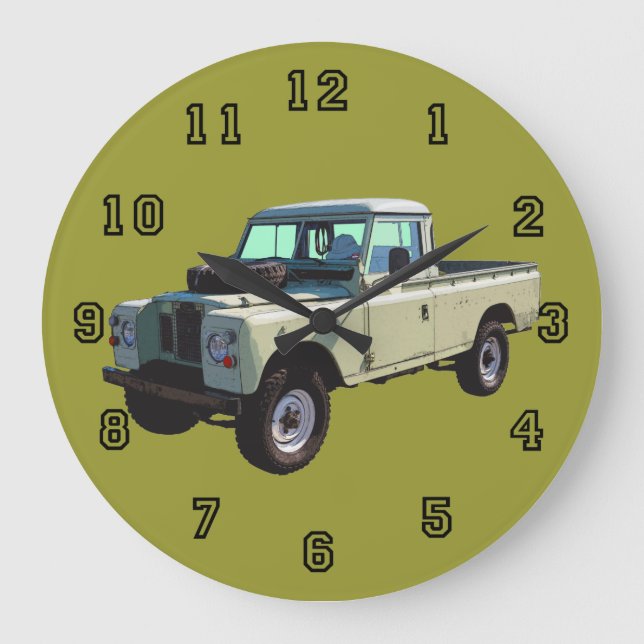 Reloj Redondo Grande Camioneta pickup 1971 de Land Rover (Anverso)