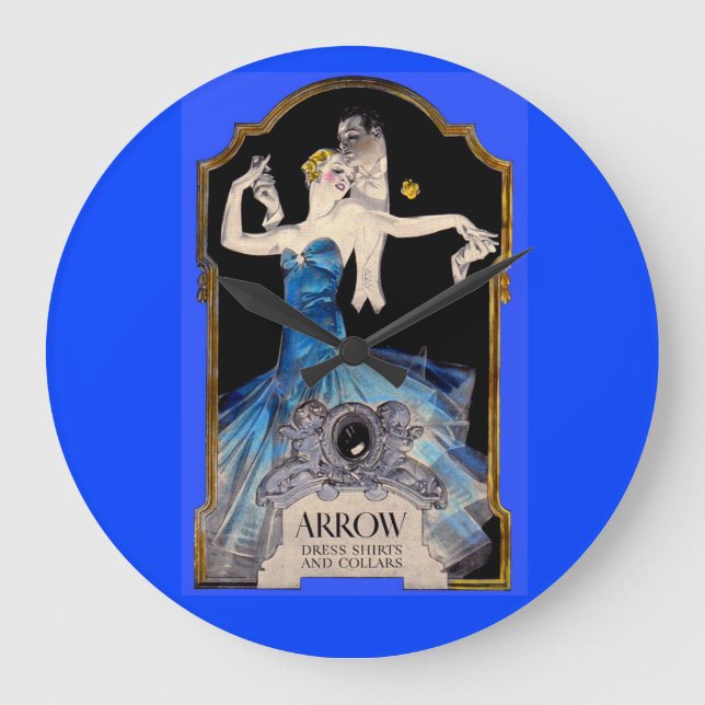 Reloj Redondo Grande Camisa con flecha Leyendecker de los años 20 y nº  (Anverso)