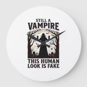 Reloj Redondo Grande Camisa de disfraz de vampiro divertido disfraz hum