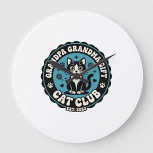 Reloj Redondo Grande Camiseta Arte para Amante de Gatos Abuelo Abuela -
