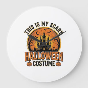 Reloj Redondo Grande Camiseta Castillo Embrujado Disfraz Halloween Vint