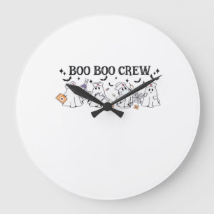 Reloj Redondo Grande Camiseta clásica de Halloween Boo Boo Crew