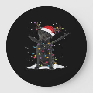 Reloj Redondo Grande Camiseta clásica de luces de árbol de Navidad con