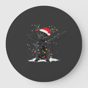 Reloj Redondo Grande Camiseta clásica de luces de árbol de Navidad de p