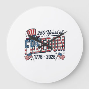 Reloj Redondo Grande Camiseta Conmemorativa Patriótica 250 Años de Libe