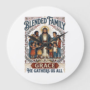 Reloj Redondo Grande Camiseta Cristiana de Familia Mixta de Jesús