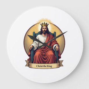 Reloj Redondo Grande Camiseta cristiana de grabado vintage de Cristo el