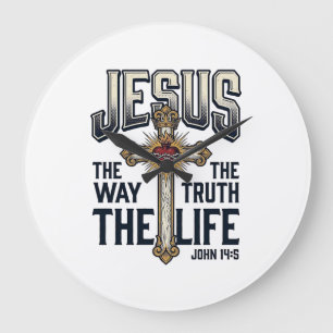 Reloj Redondo Grande Camiseta Cristiana Jesús El Camino La Verdad La Vi