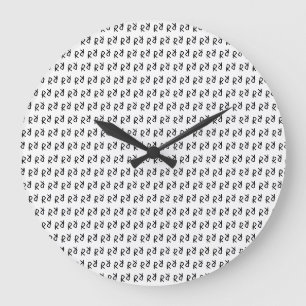 Reloj Redondo Grande Camiseta de arte de línea simétrica R, Ab de doodl