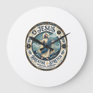 Reloj Redondo Grande Camiseta de bienestar del movimiento suave de Jesú