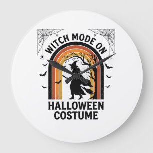 Reloj Redondo Grande Camiseta de Bruja de Halloween Disfraz Divertido G