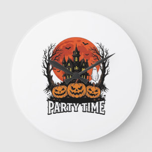 Reloj Redondo Grande Camiseta de calabaza fantasma de la época de la fi