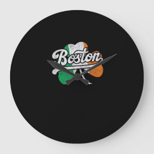 Reloj Redondo Grande Camiseta de camiseta irlandesa de Boston