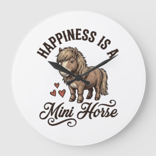 Reloj Redondo Grande Camiseta de diseño de caballo miniatura grabado vi