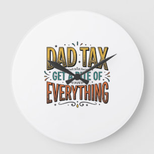Reloj Redondo Grande Camiseta de diseño de grabado vintage Funny Dad Ta