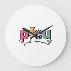 Reloj Redondo Grande Camiseta de enfermera de la Unidad de Cuidados Int
