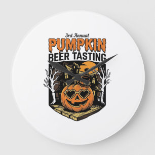 Reloj Redondo Grande Camiseta de evento vintage de Halloween para degus