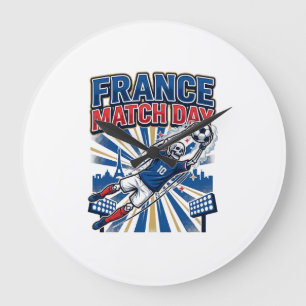 Reloj Redondo Grande Camiseta de fan de alta energía de Francia Match D