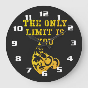 Reloj Redondo Grande Camiseta de gimnasio motivacional y hogar de gimna