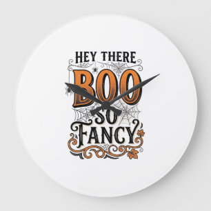 Reloj Redondo Grande Camiseta de Halloween Boo Grabado Vintage Espeluzn