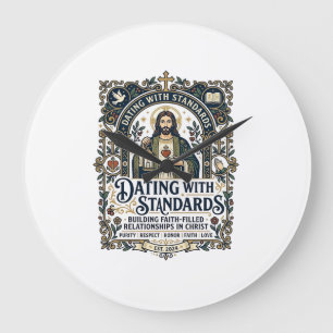 Reloj Redondo Grande Camiseta de humor de citas de Jesús relación crist
