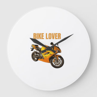 Reloj Redondo Grande Camiseta de Motocicleta para Amante de Bicicletas